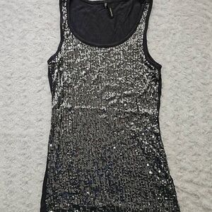 Maurices Glittering Silver Sequin Tank Top